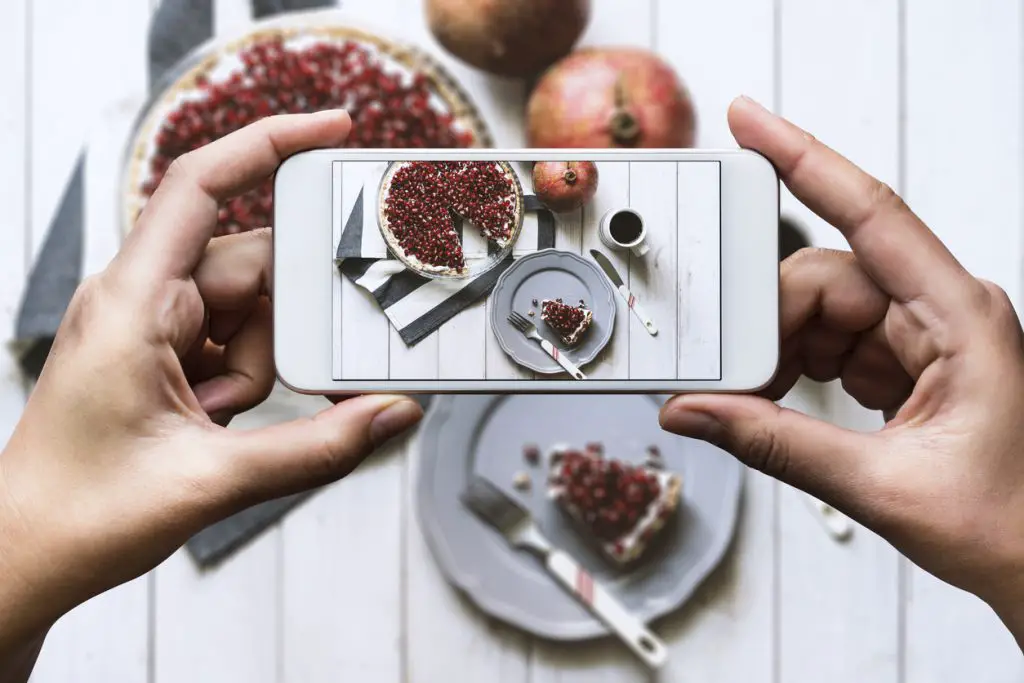 Taking a picture of food for Instagram