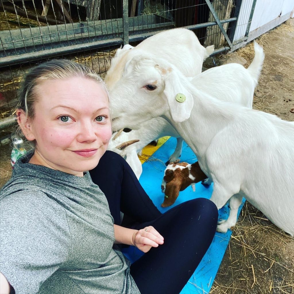 Goat selfie at Cronkshaw Fold Farm, Rossendale, Manchester