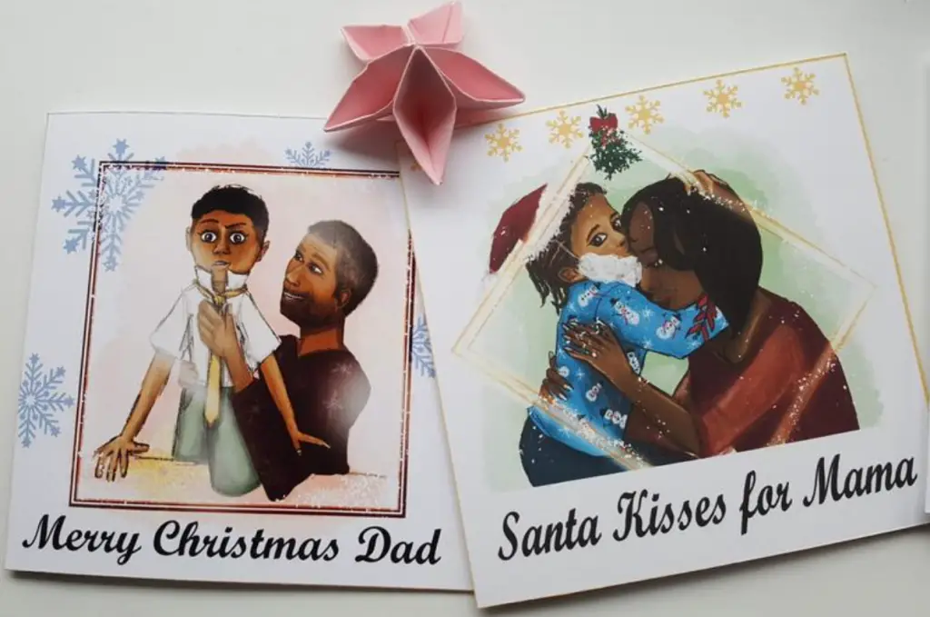 Christmas cards by Dark But I Like It, Etsy