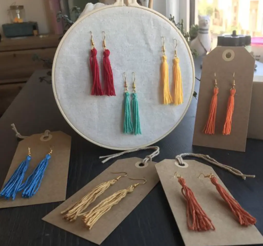 Tassel earrings by Live Life Yellow, Etsy