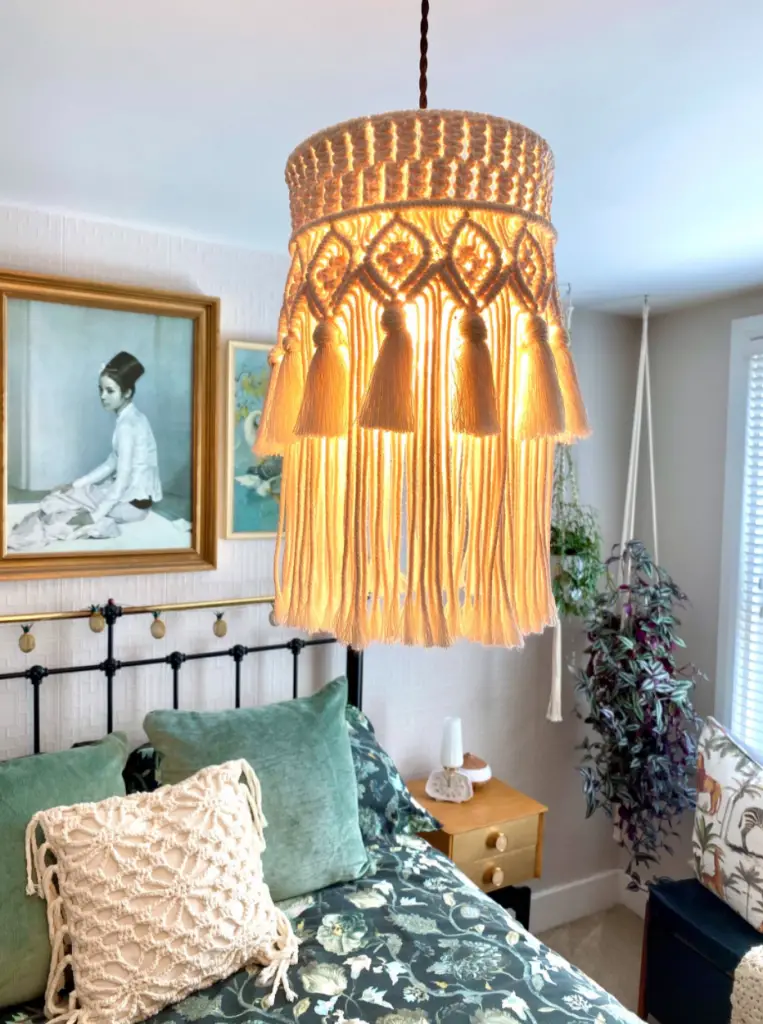 Macrame lampshade, Co Vintage Designs, Etsy