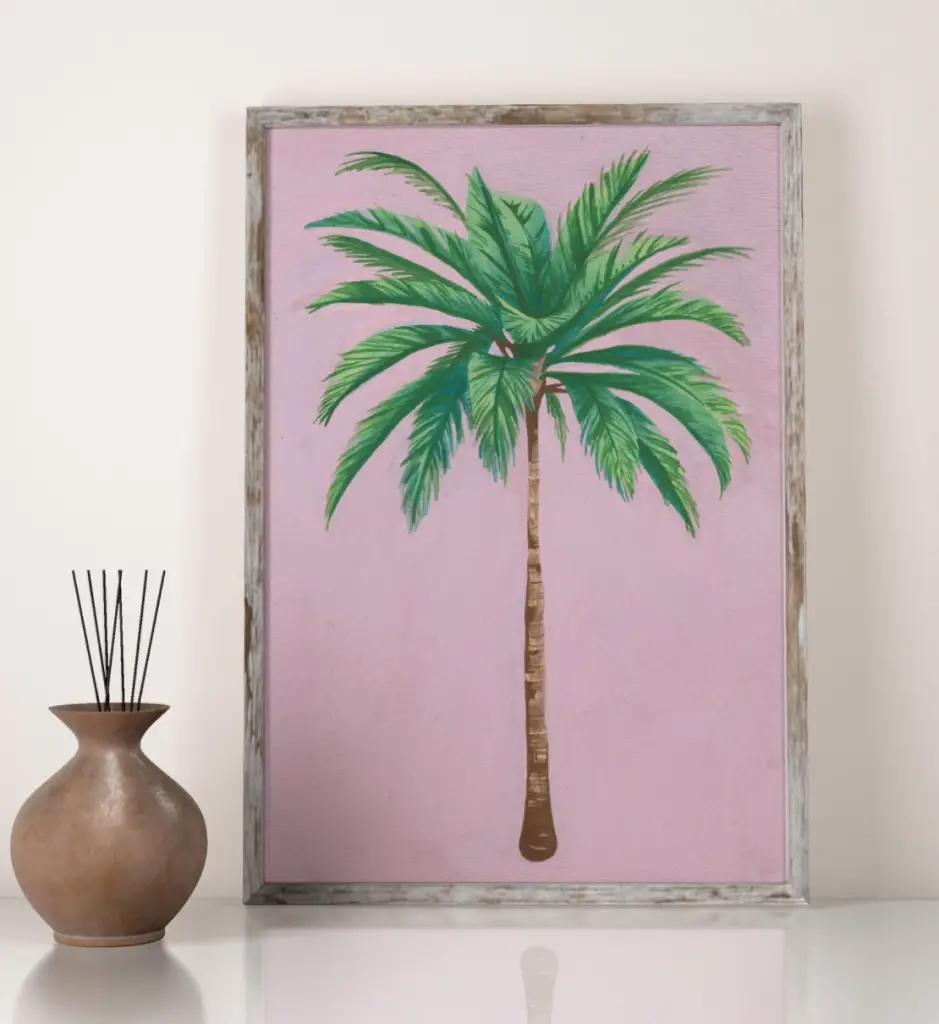 Palm tree art print, Helina Illustration, Etsy