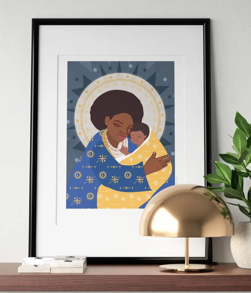 Mother and child art print, Nyha Graphics, Etsy