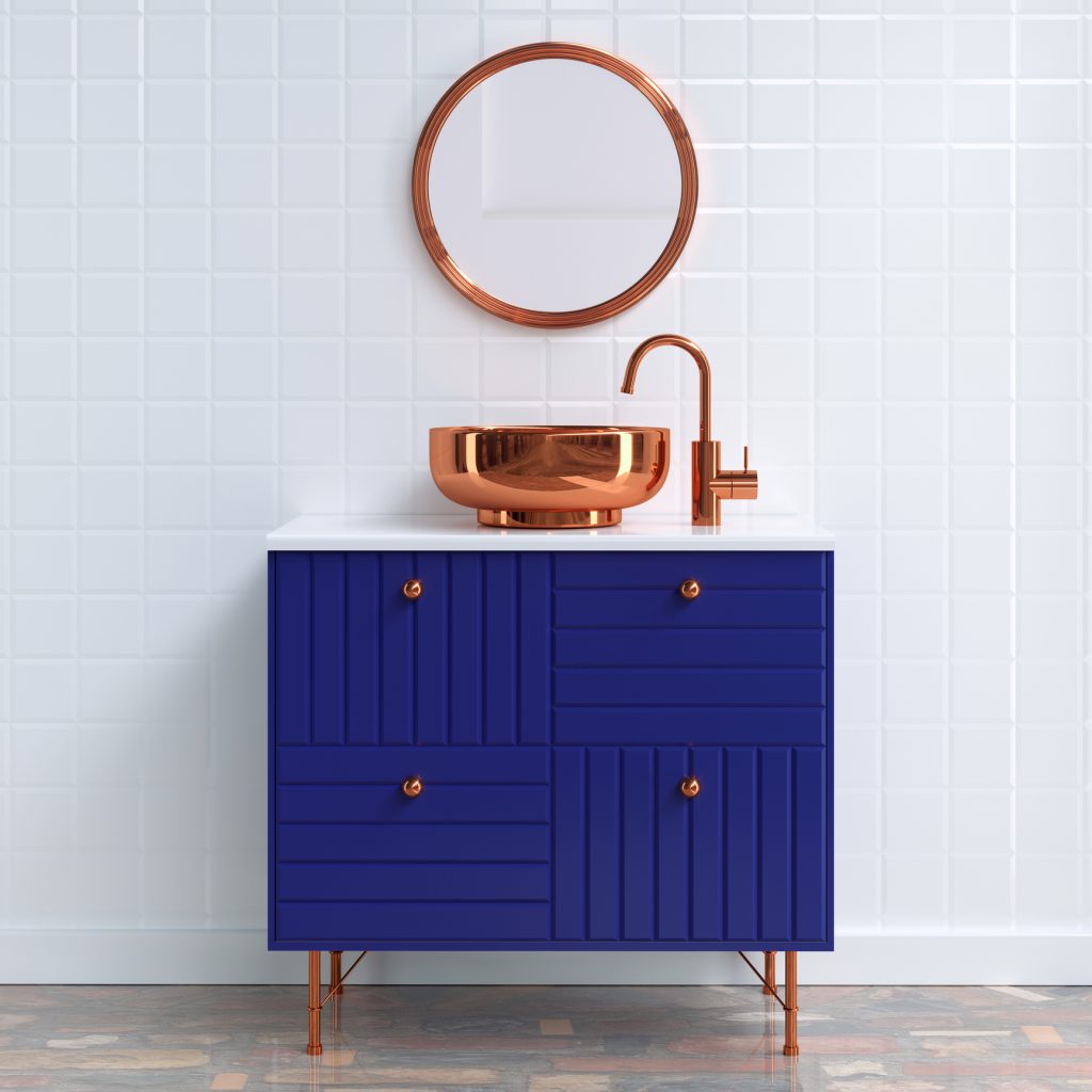 Copper sink and mirror