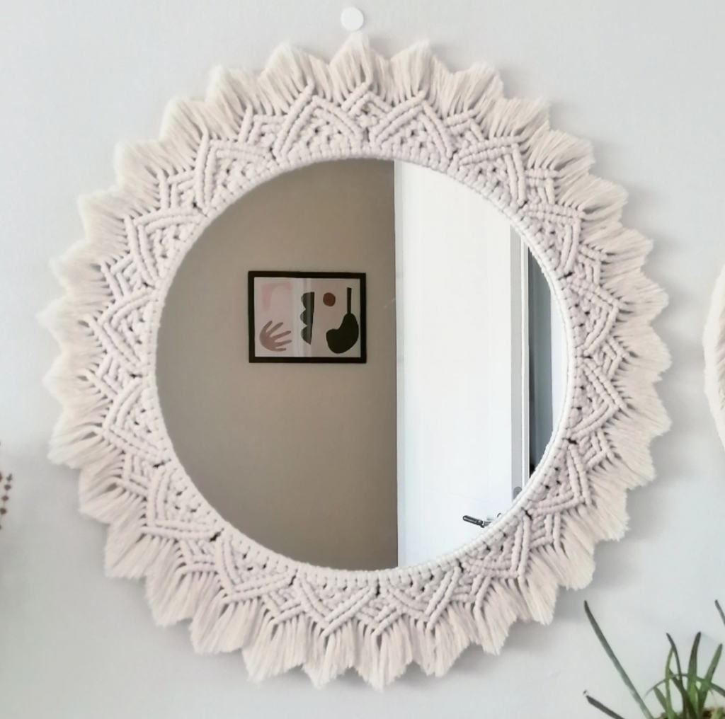 Macrame mirror, vivianedecor, Etsy