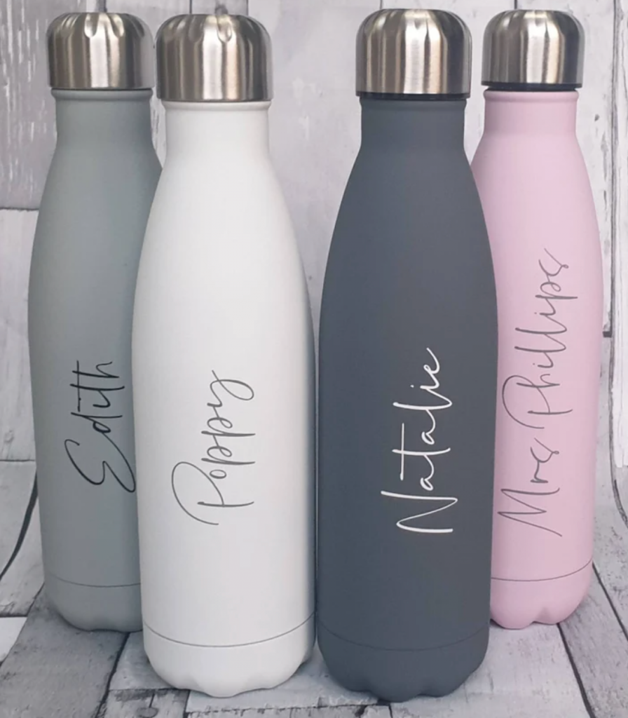 Personalised water bottle, The Paper Shed Cuts, Etsy