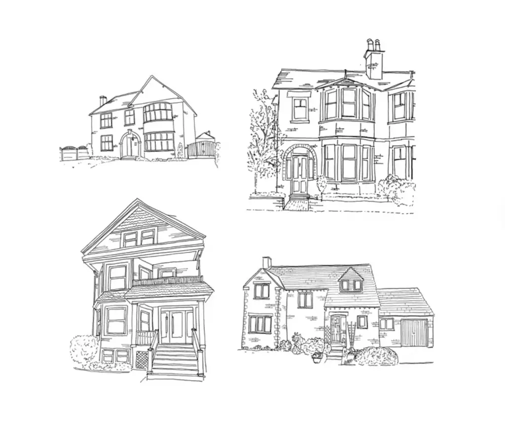 House portraits, Sketch My Home, Etsy