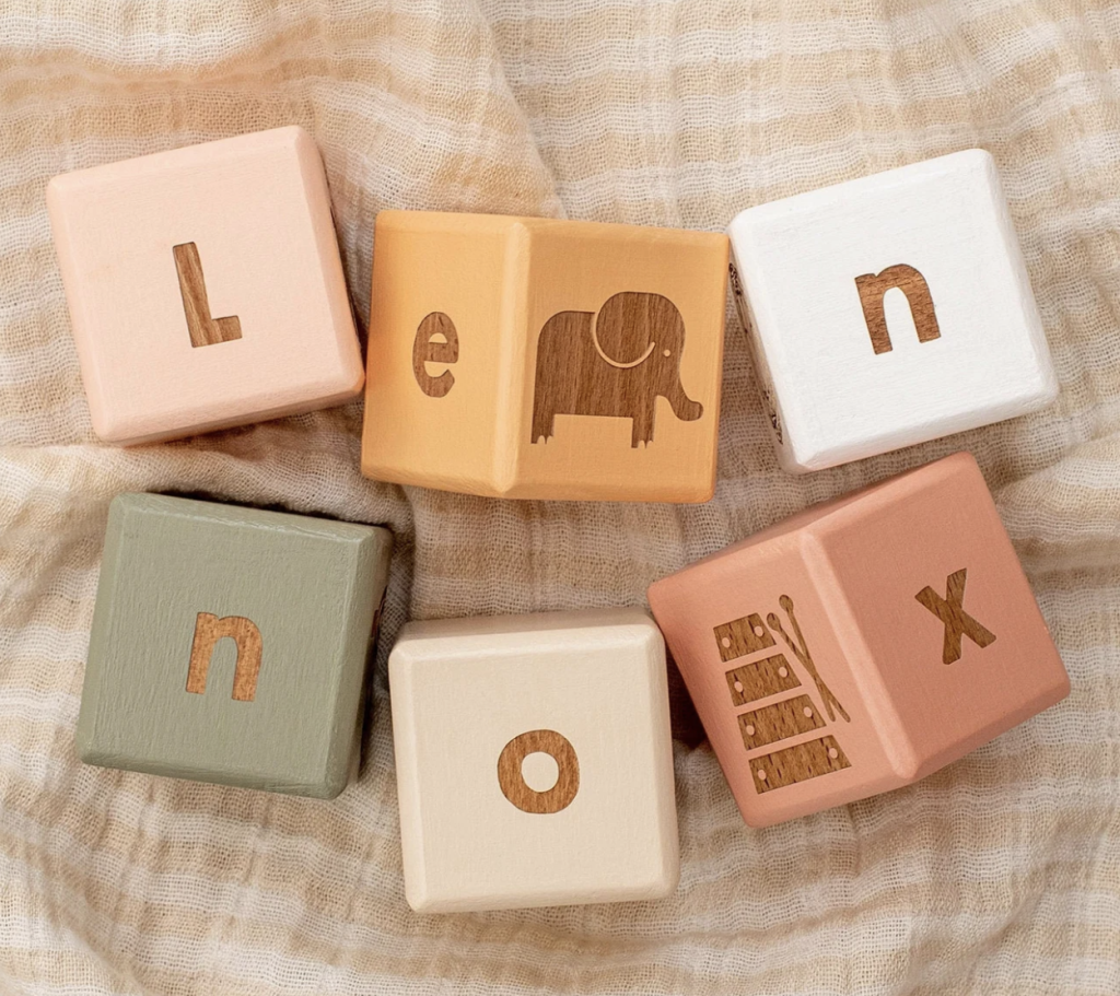 Wooden Letter Blocks, TheWoodCove, Etsy