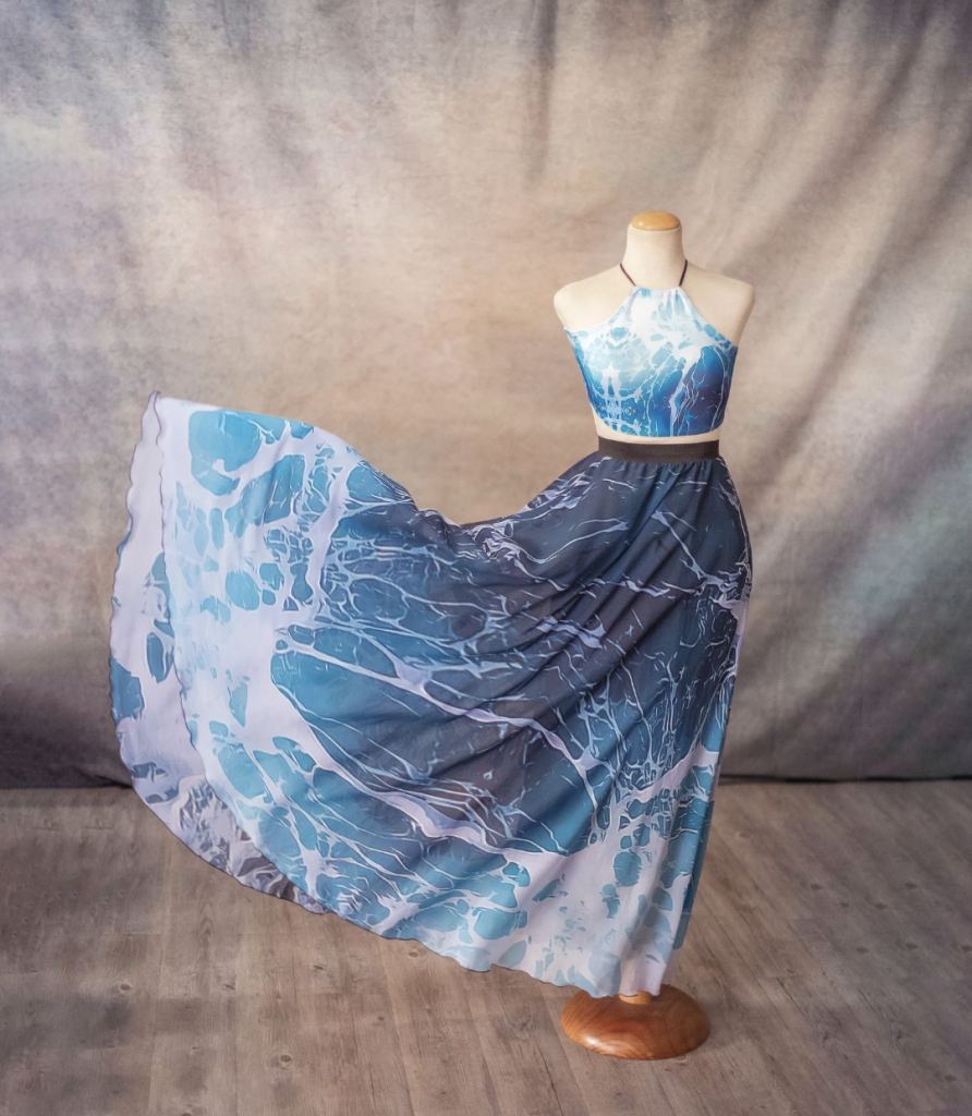 Ocean Waves Maxi Skirt, CostureroReal, Etsy