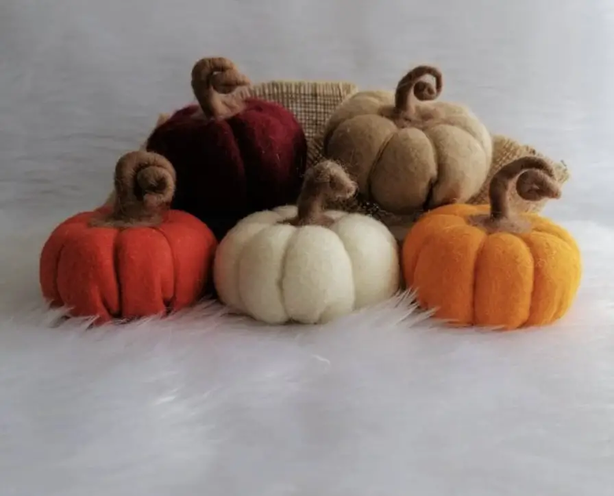 Felt pumpkins, CraftsByNatalyaStore, Etsy